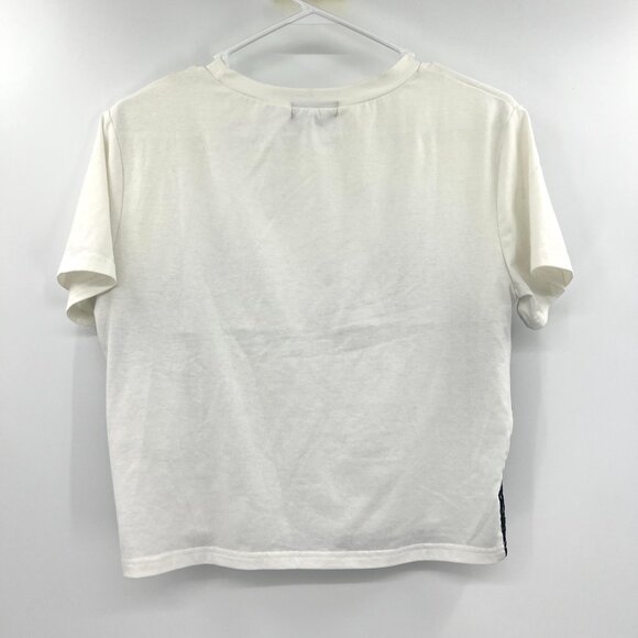 On 12th Black White Lace Front T-Shirt Women's Large - Picture 4 of 4